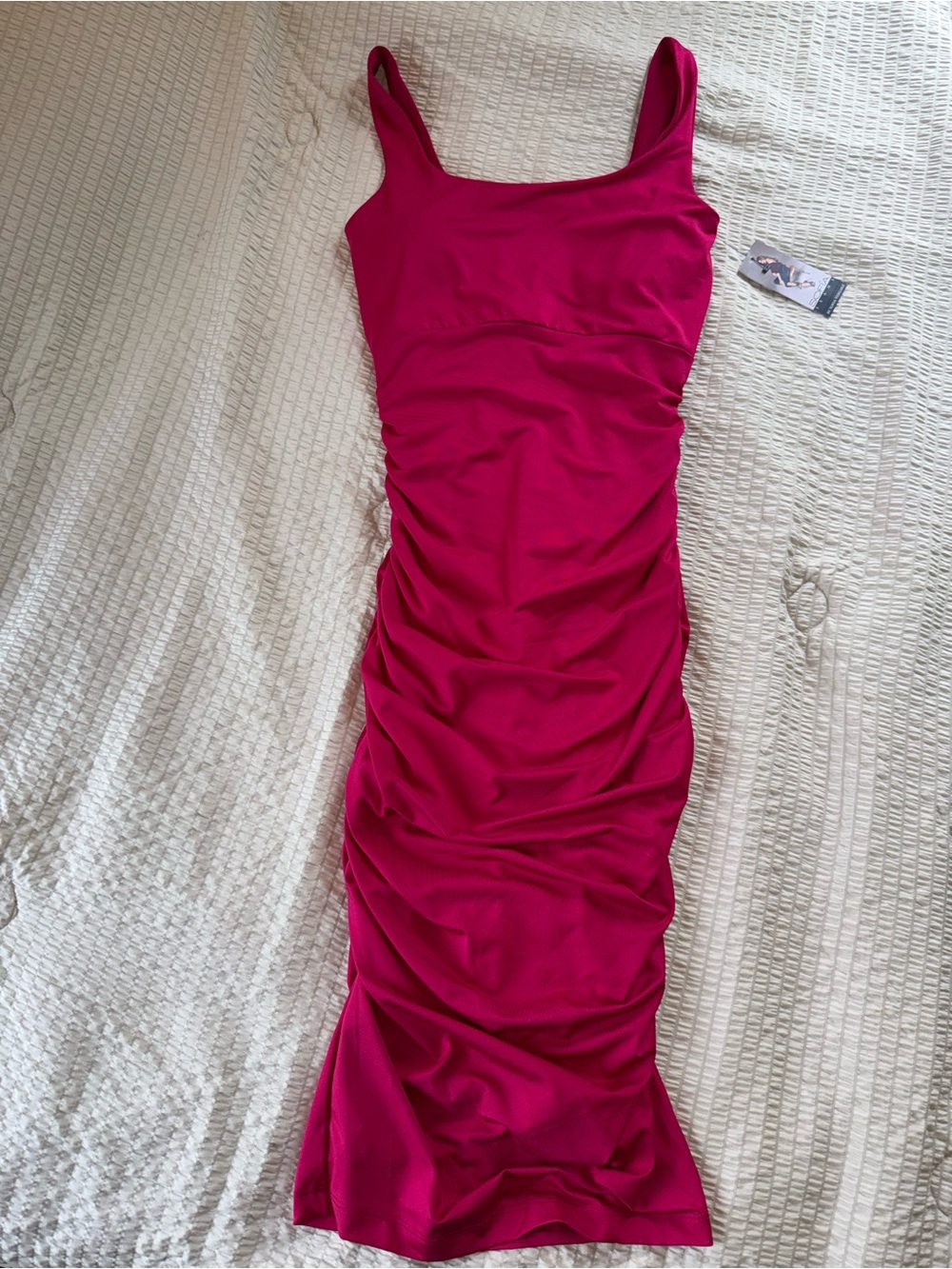 NWT Sophia Vergara Pink Ruched Tank Bodycon Dress small